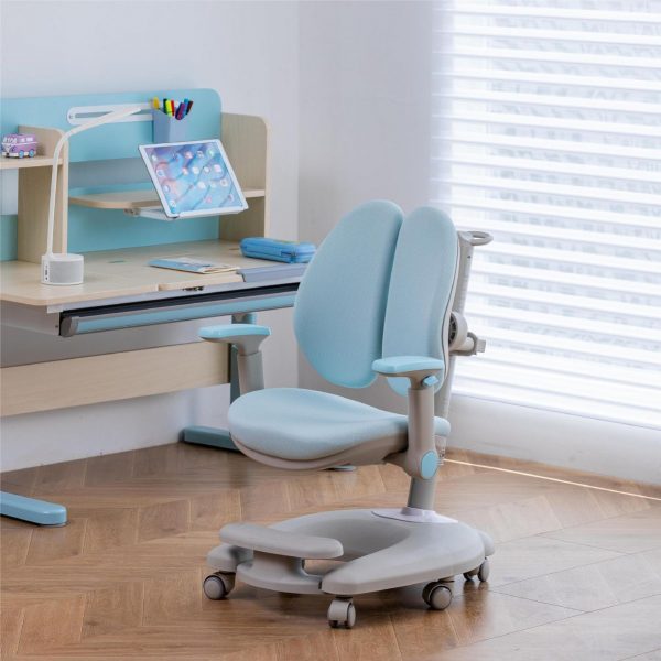 "Adjustable Height Ergonomic Children's Chair with Arms and Lockable Casters, Upholstered Chair(s)"