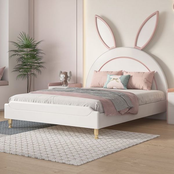 "Chalk Trendy Natural Wood Lift Up Storage Kids Bed with Animal Theme, Coir Mattress, Underbed Storage & Headboard"